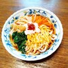 錦糸卵と大葉と海苔の寿司丼と6種の具のころうどん