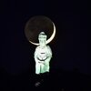 高崎白衣大観音と月 土星、月、金星、木星がきれいに並ぶ、宮島上空