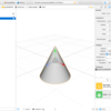 iOS で SceneKit を試す(Swift 3) その23 - ビルトインジオメトリ SCNCone（円錐）