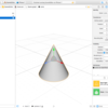iOS で SceneKit を試す(Swift 3) その23 - ビルトインジオメトリ SCNCone（円錐）