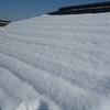白岡町で屋根上に雪の残る中、アンテナ工事です。