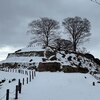 雪の月山富田城に登ってきました