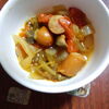 ソーセージと夏野菜のカレースープ煮