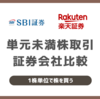 単元未満株取引にお勧めの証券会社を比較 現状はSBI証券か楽天証券が強い