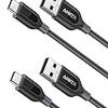 【2本セット】Anker PowerLine+ USB-C & USB-A 2.0 ケーブル (0.9m x 2 グレー) Galaxy S9 / S8 / S8+、iPad Pro (2018, 11インチ) / MacBook/MacBook Air (2018)、Xperia XZ1 その他Android各種、USB-C機器対応