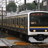 偶然見かけた帯がピカピカな209系C409編成のOM出場　どうやら貼り替えたようです 