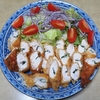 昨日の妻がつくった夕食と夜のカントリークレーンの灯りなど