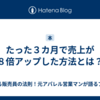 たった３カ月で売上が８倍アップした方法とは？
