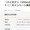 プレモノでハイネケン350mlが10,000名に当たる