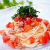ツナとトマトの冷製パスタ＆オープンオムレツ
