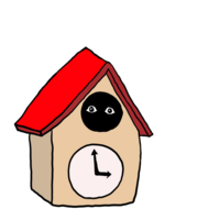 鳩が潜む時計 のかわいいイラスト