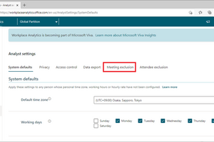Microsoft Viva Insightsで、Meetingの除外ルールを設定する