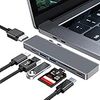 STRENTER USB C ハブ MacBook Pro/Air 2020 7ポート USB-C ハブ PD充電 ポート 4K HDMI高画質対応 USB3.0ポート SD/Micro SDカードリーダー コード無し Macbook Pro 2016/2017/2018/2019、MacBook Air 2018/2019に対応 グレー