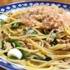 冷凍カット野菜で楽チン、ひき肉とほうれん草の醤油パスタ