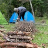 雨の日の野営場