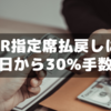 指定席の払い戻しは２日前までに～前日以降は手数料30%