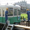 琴電仏生山駅で1300形1305-1306号車両洗浄に遭遇