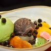 豊洲の「茂助だんご」で抹茶クリームあんみつ。