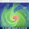 重ねるハザードマップとearth::地球の風、天気、海の状況
