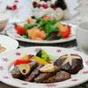 ♪牛肉としいたけのソテー＆スモークサーモンのサラダ♪