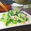 小松菜と豆腐の炒め物定食｜約330円の頑張らない晩ご飯