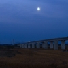 圏央道利根川橋付近の月景（茨城県五霞町）