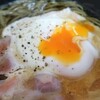 新技！、ベーコンエッグ蕎麦！