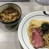 麺処清水で濃厚豚骨魚介味玉つけ麺　900円