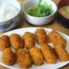 今日の食べ物　朝食に牡蠣フライ