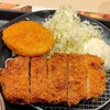 チキンカツ定食ポテサラとコロッケ