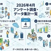 2026年4月のアンケート調査、データー集計等の一覧