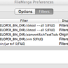 Mac FileMerge Add Filters (Files are not ascii)