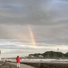 江ノ島にかかる巨大な虹