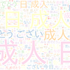 　Twitterキーワード[成人の日]　01/11_09:00から60分のつぶやき雲