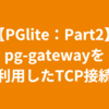 【PGlite：Part2】pg-gatewayを利用したTCP接続