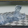 Blenderの流体シミュレーションで「荒々しい水流／後編」