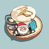 アプリを活用したサンタのクッキーとナプキン（キャラメルマキアート☕️）