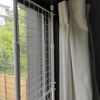 窓の換気、猫の脱走防止と安全対策に100均の突っ張り棒とワイヤーネットを利用してみた