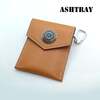 新作です  「魅せる革小物」  本革 レザー 携帯灰皿 ブラウンキャメル牛革ポケット灰皿 コインケース 小銭入れ カードケース ターコイズコンチョ 使用