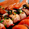  salmon) sushi and sashimi (by