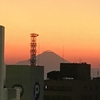 夕焼けの富士山