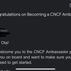 CNCF Ambassadorになりました。