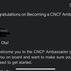 CNCF Ambassadorになりました。