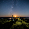 【天体撮影記 第6夜】 千葉県 野島崎灯台と星空と白いベンチ