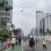 Jl.Sudirman(スディルマン通り）で歩行者天国？　ジャカルタにて