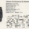 コムラー135mmF3.5プリセット絞り