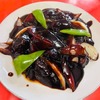 碧苑軒｜堀切菖蒲園｜黒っ！黒酢酢豚と豚肉細切りあんかけ＆たまごチャーハン