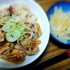 久々にこーしん！（たこ飯と豚肉味噌炒め）