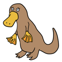 かわいいカモノハシ のイラスト