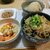 しそおにぎり。きなこ餅。とうもろこしサラダ。寄せ鍋(8日目)